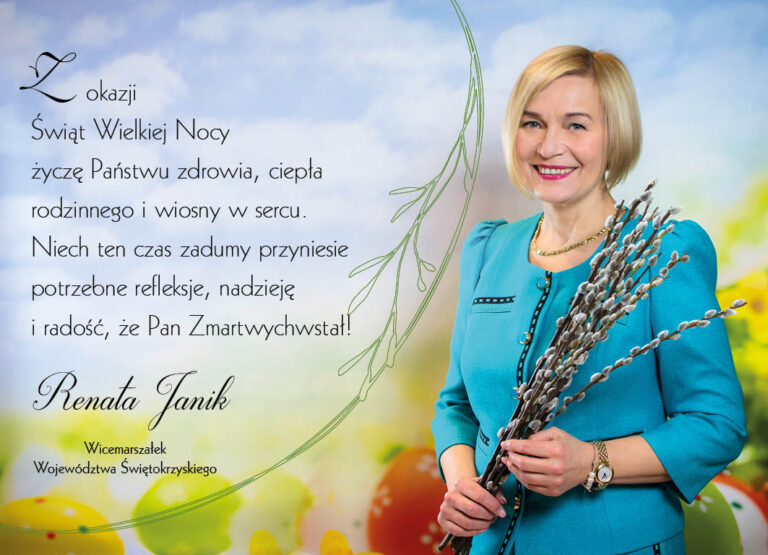 Wicemarszałek Renata Janik: Z okazji Świąt Wielkiej Nocy życzę Państwu zdrowia i rodzinnego szczęścia
