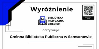 Biblioteka w Samsonowie z wyróżnieniem „Biblioteka Przyjazna Dzieciom”