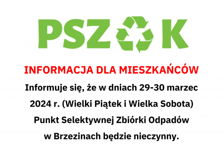 Informacja dla mieszkańców!