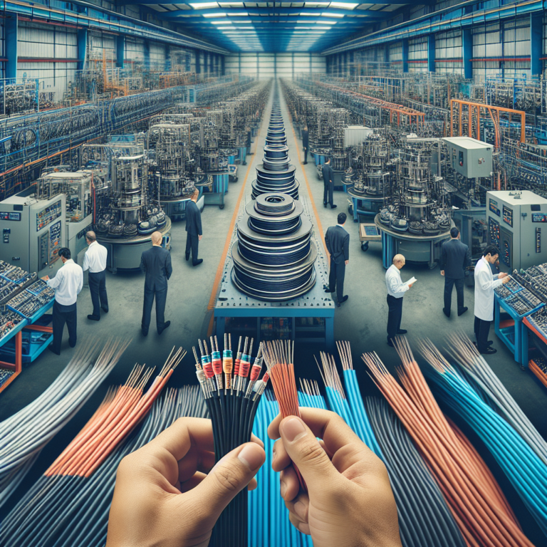 Fabryka kabli z pracownikami i asortymentem przewodów