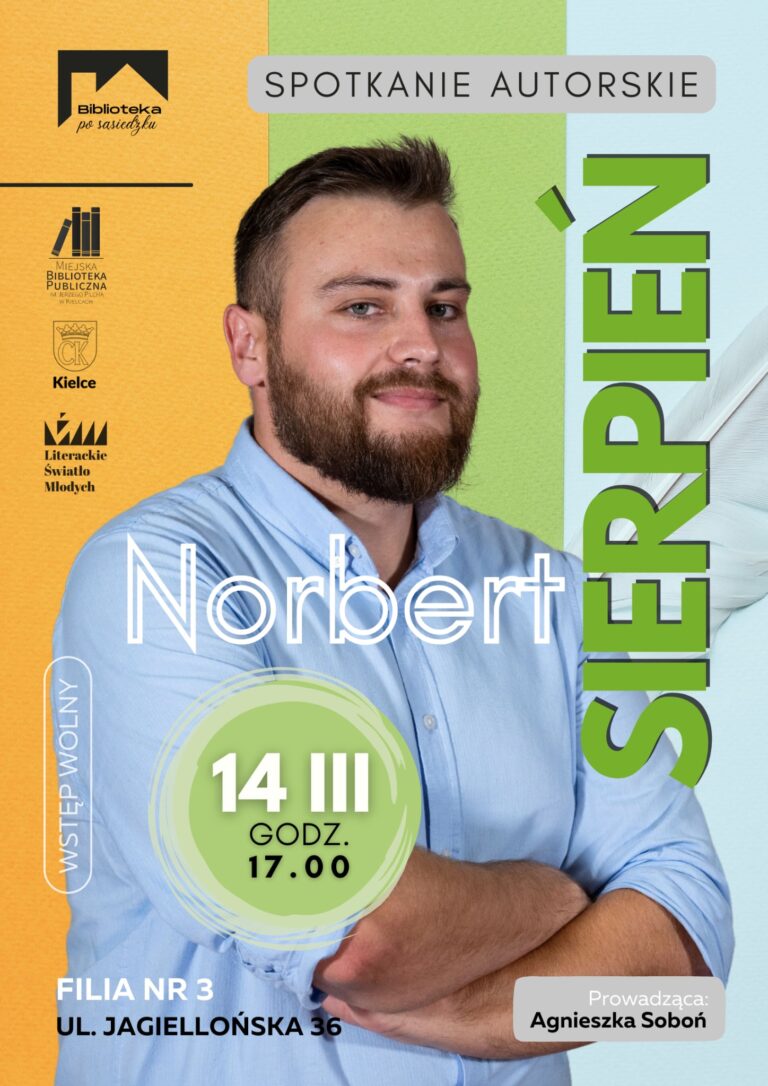 Już w najbliższy piątek spotkanie autorskie z Norbertem Sierpniem