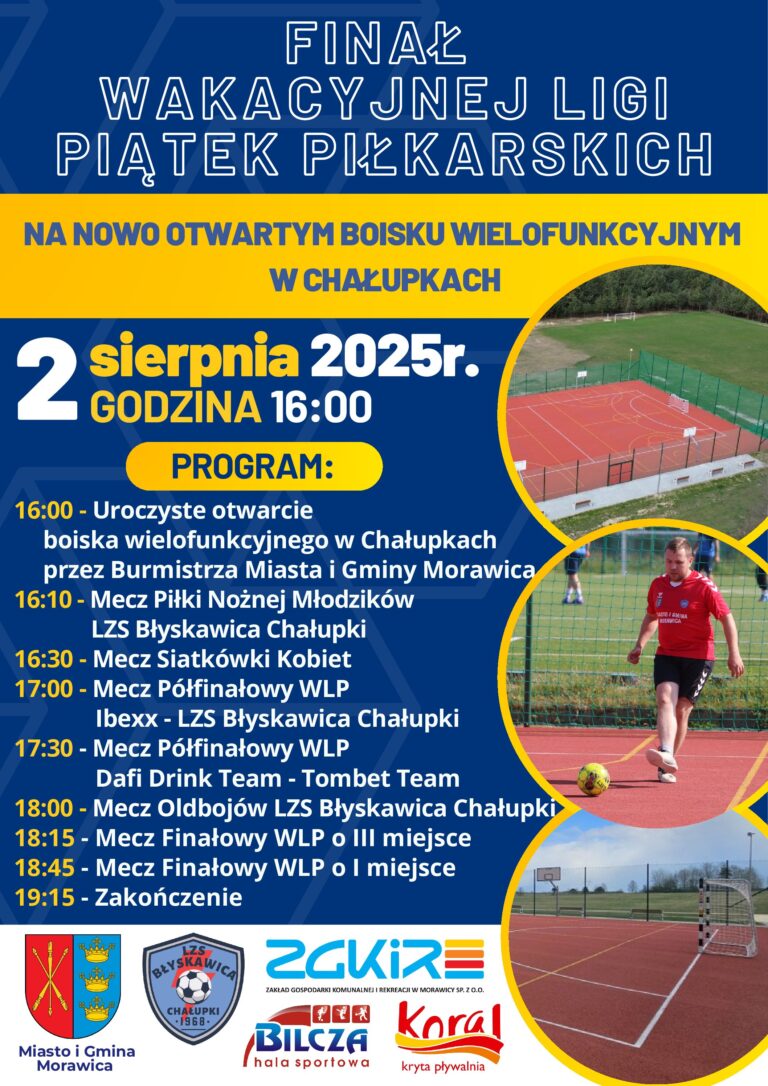 Zapraszamy na Finałowy Turniej Wakacyjnej Ligi Piątek Piłkarskich w Chałupkach
