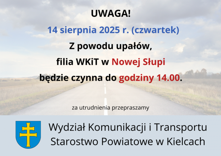 Filia w Nowej Słupi czynna do 14.00