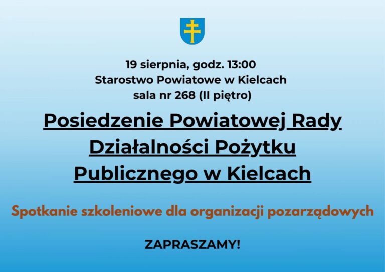 Posiedzenie Powiatowej Rady Działalności Pożytku Publicznego w Kielcach