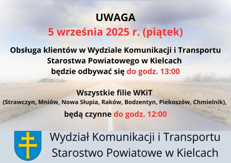 Wydział Komunikacji będzie pracował krócej