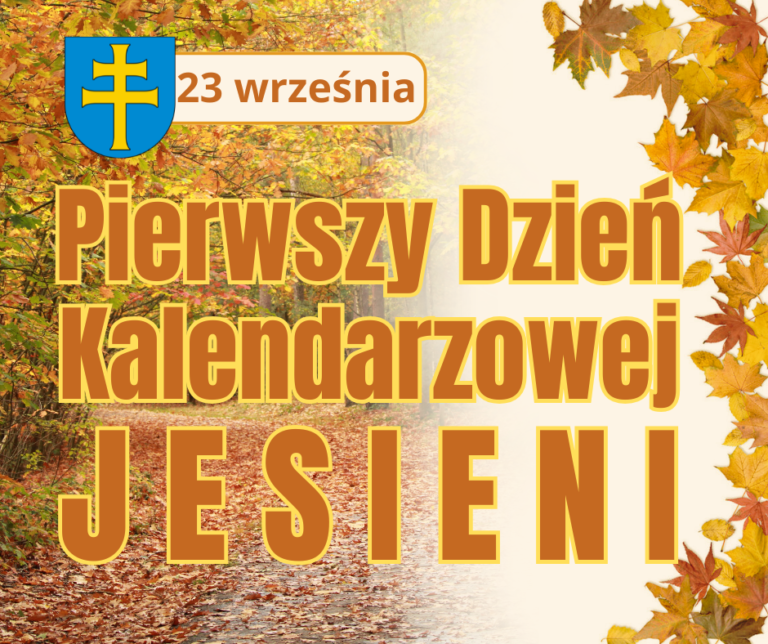 Grafika zapowiadająca pierwszy dzień kalendarzowej jesieni 23 września