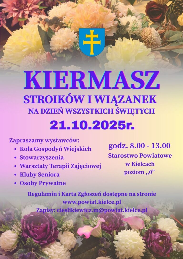 Starostwo Powiatowe w Kielcach zaprasza na kiermasz stroików i wiązanek!
