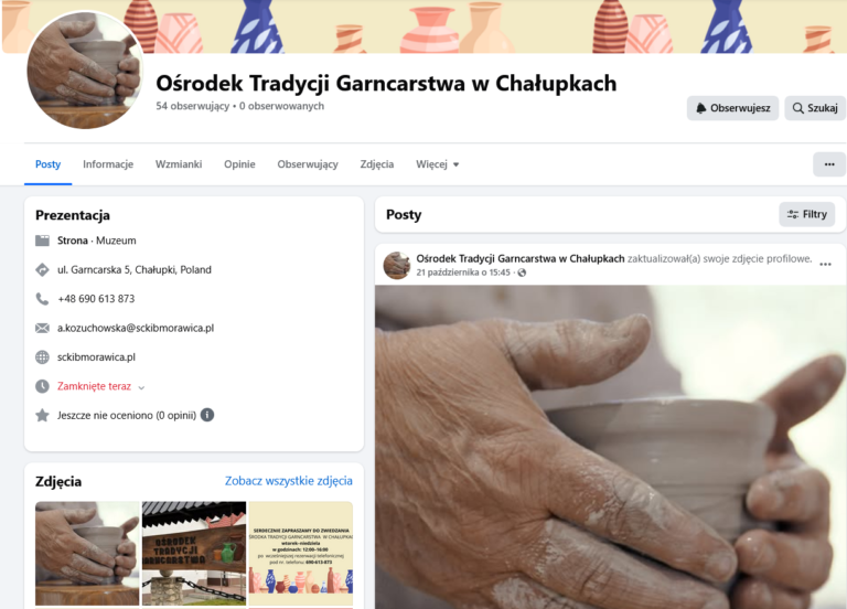 Ośrodek Tradycji Garncarstwa w Chałupkach na Facebooku!