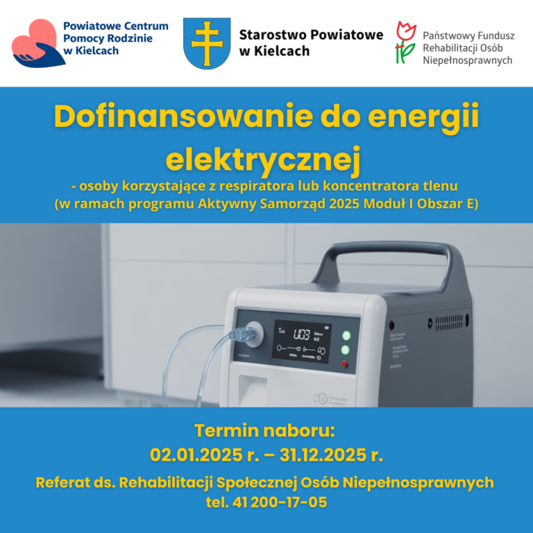 Dopłaty do energii dla osób wentylowanych mechanicznie