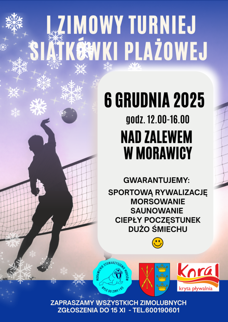 Morawickie Stowarzyszenie Morsów zaprasza na I Zimowy Turniej Siatkówki Plażowej!