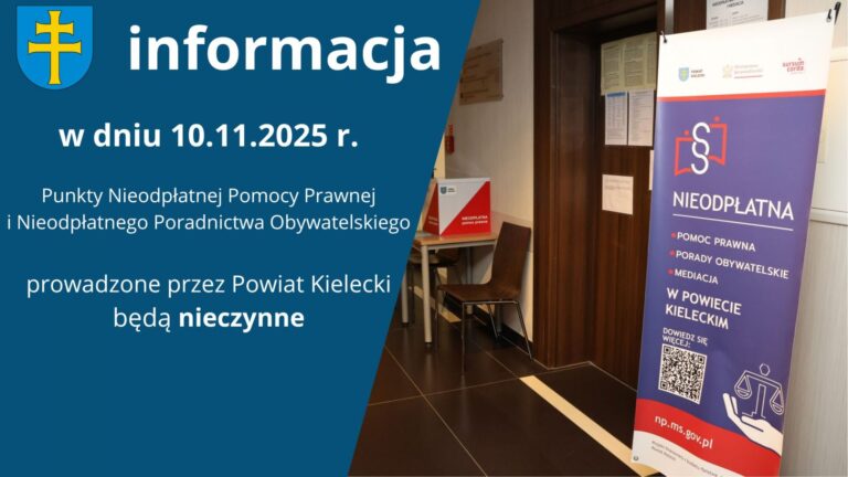 10 listopada punkty nieodpłatnych porad prawnych będą nieczynne