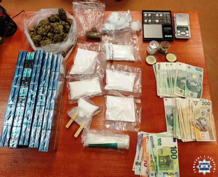 Zatrzymanie mieszkańca Kielc ze znaczną ilością środków odurzających