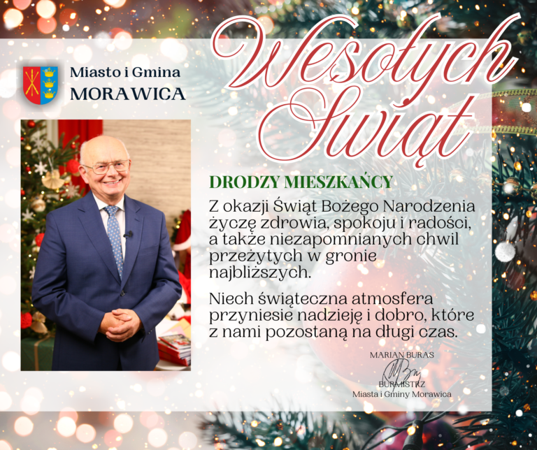 Świąteczne życzenia Burmistrza Miasta i&nbsp;Gminy Morawica
