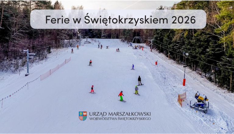 Stok narciarski w Świętokrzyskiem podczas ferii zimowych 2026.