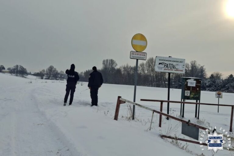 Kontrola oblodzonych zbiorników wodnych – wspólne działania Policji i Straży Miejskiej