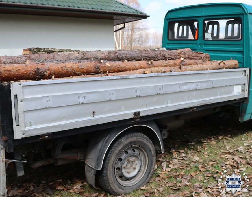 Policjanci przerwali transport kradzionego drewna