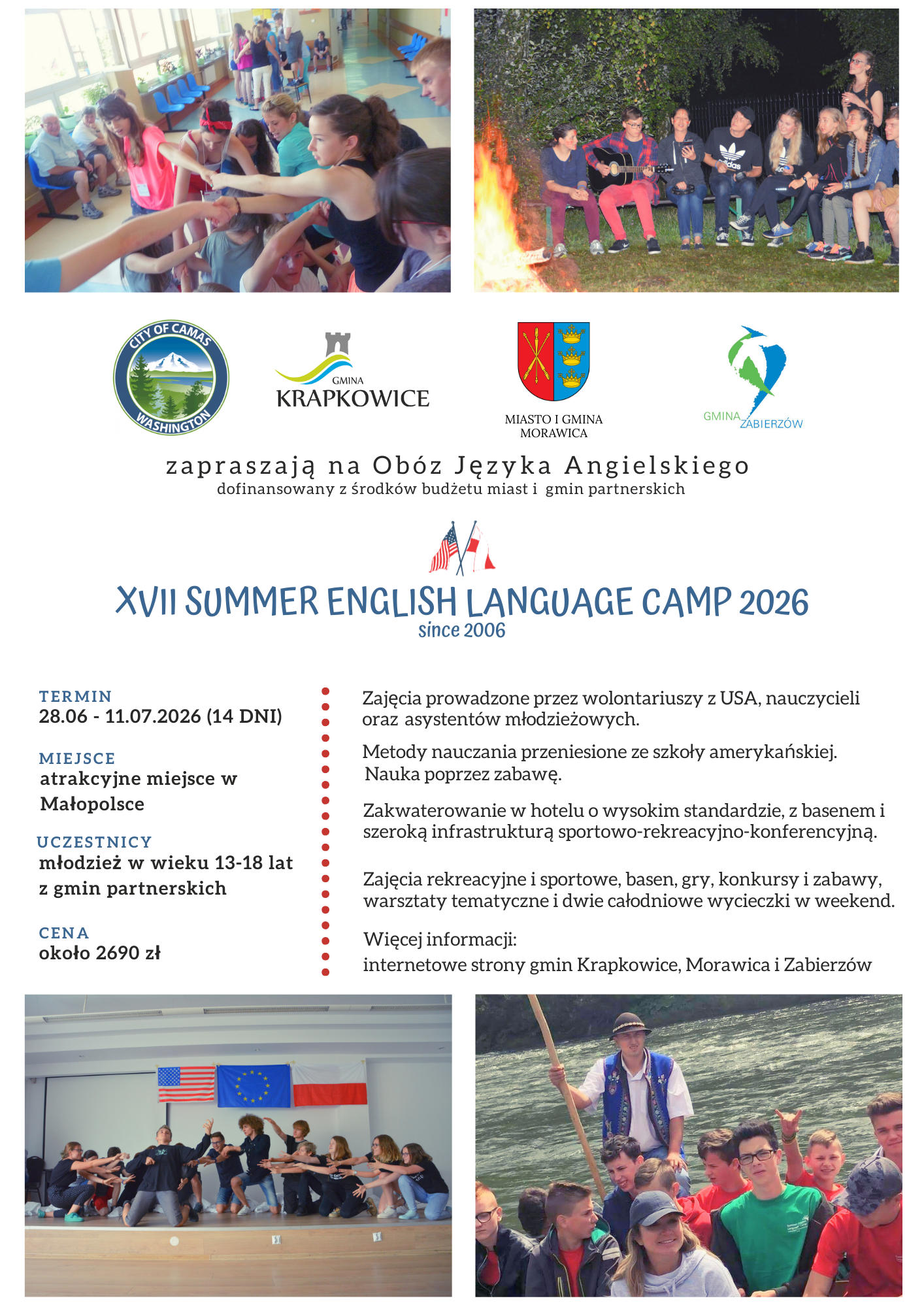 Rusza nabór na Letni Obóz Języka Angielskiego SUMMER ENGLISH LANGUAGE CAMP 2026!