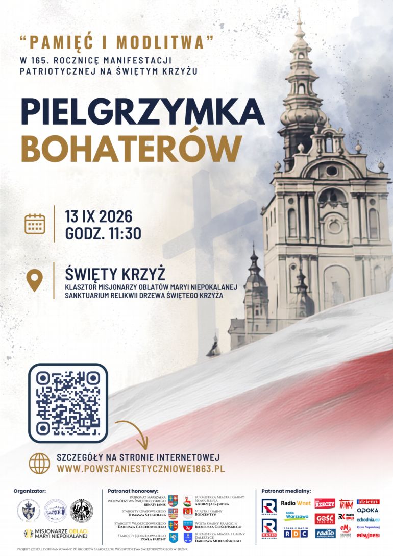 Pielgrzymka Bohaterów – pamięć i modlitwa, w 165 rocznicę manifestacji patriotycznej na Świętym Krzyżu